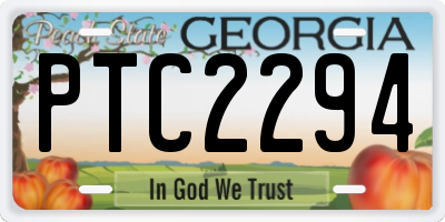 GA license plate PTC2294