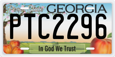 GA license plate PTC2296