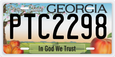 GA license plate PTC2298