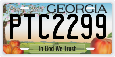 GA license plate PTC2299