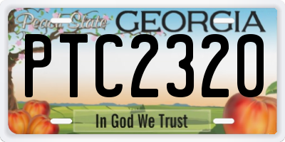 GA license plate PTC2320