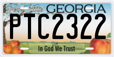 GA license plate PTC2322