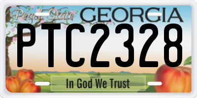 GA license plate PTC2328