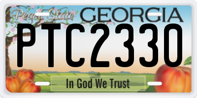 GA license plate PTC2330