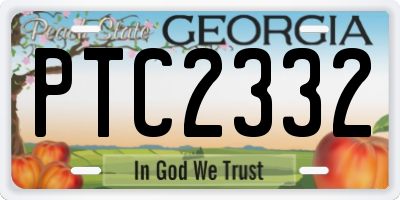 GA license plate PTC2332