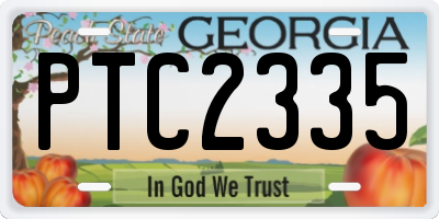 GA license plate PTC2335
