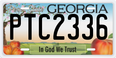 GA license plate PTC2336