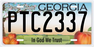 GA license plate PTC2337