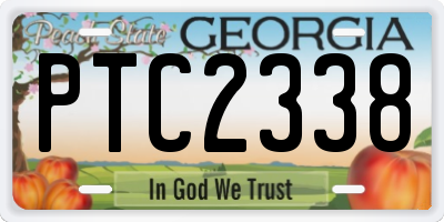 GA license plate PTC2338