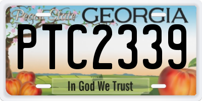 GA license plate PTC2339