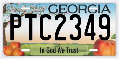 GA license plate PTC2349