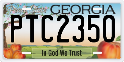 GA license plate PTC2350