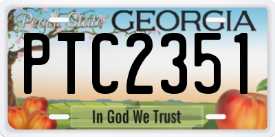 GA license plate PTC2351