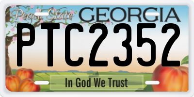 GA license plate PTC2352