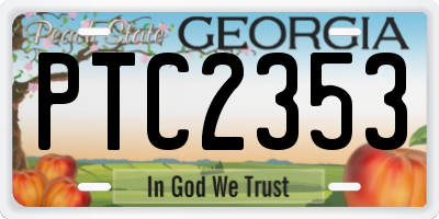 GA license plate PTC2353