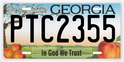 GA license plate PTC2355