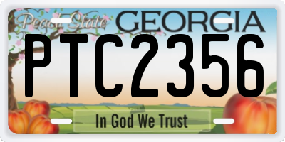 GA license plate PTC2356