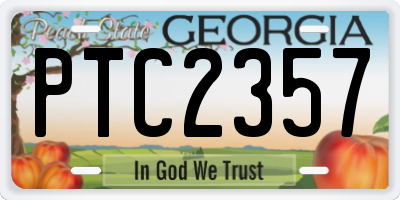 GA license plate PTC2357