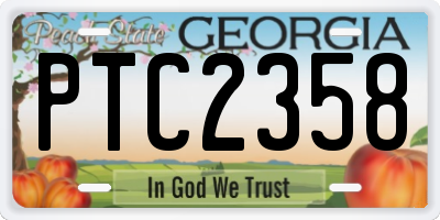 GA license plate PTC2358