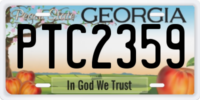 GA license plate PTC2359