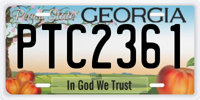 GA license plate PTC2361