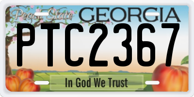 GA license plate PTC2367