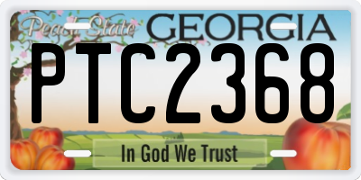 GA license plate PTC2368
