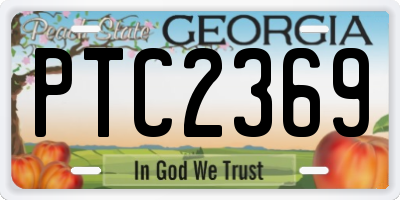 GA license plate PTC2369