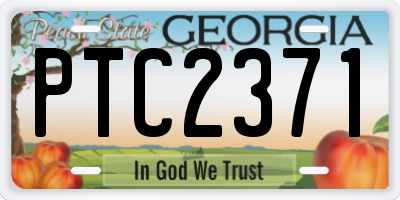 GA license plate PTC2371