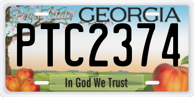 GA license plate PTC2374