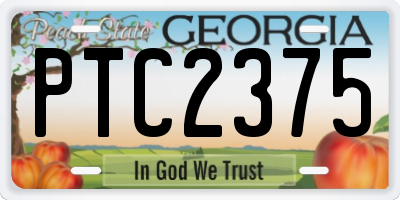 GA license plate PTC2375