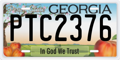 GA license plate PTC2376