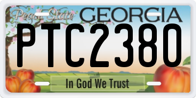 GA license plate PTC2380