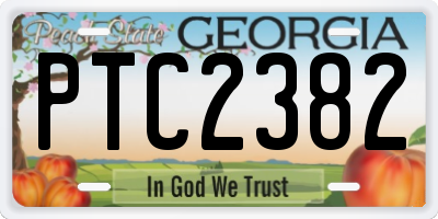 GA license plate PTC2382