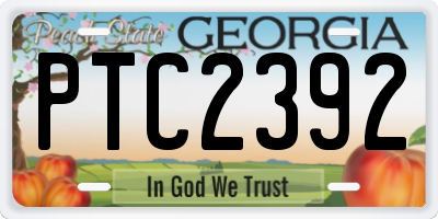 GA license plate PTC2392