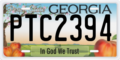 GA license plate PTC2394