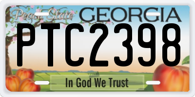 GA license plate PTC2398