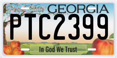 GA license plate PTC2399