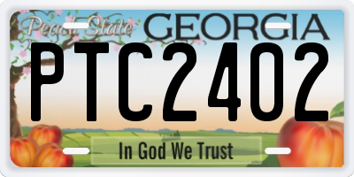 GA license plate PTC2402