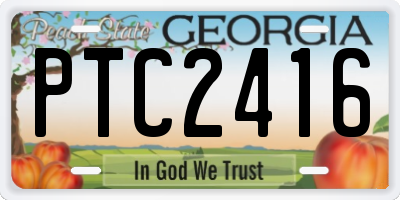 GA license plate PTC2416