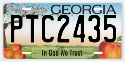 GA license plate PTC2435