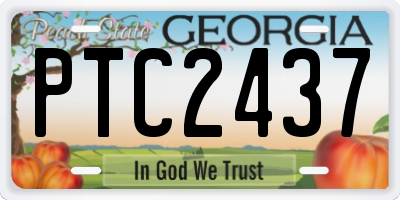 GA license plate PTC2437