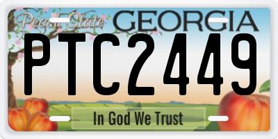 GA license plate PTC2449