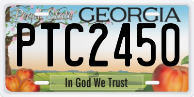 GA license plate PTC2450
