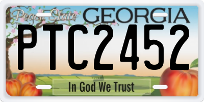 GA license plate PTC2452