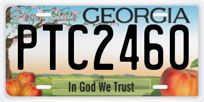 GA license plate PTC2460