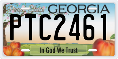 GA license plate PTC2461
