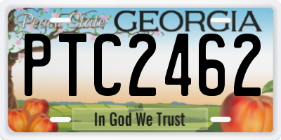 GA license plate PTC2462