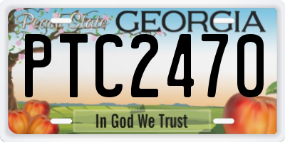 GA license plate PTC2470
