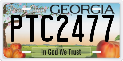 GA license plate PTC2477